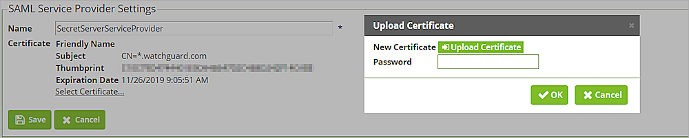 SAML Service Provider Settings